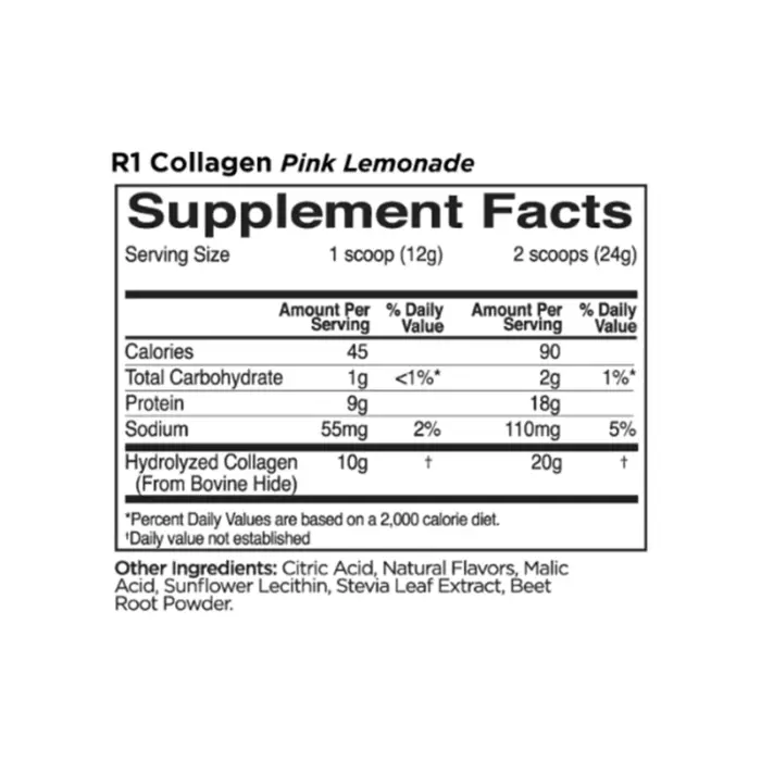 R1 Collagen Peptides Pink Lemonade (336g) - Image 2