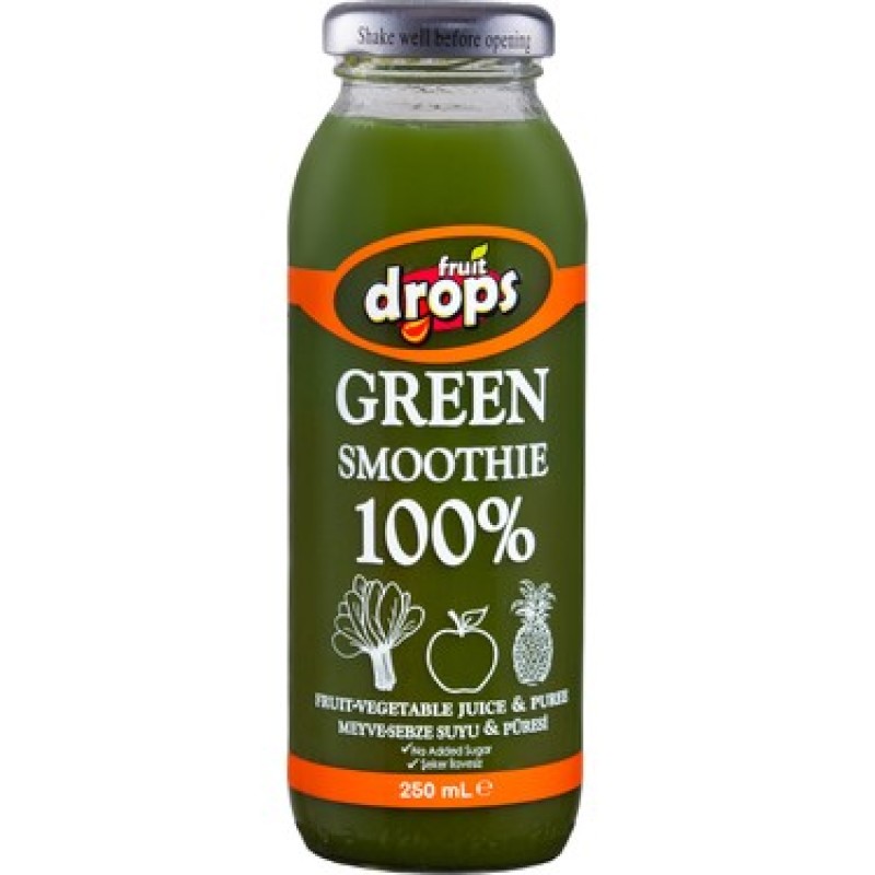 Fruit Drops. Green Smoothie 100%. Fruit Juice. Pure Apple. Pure