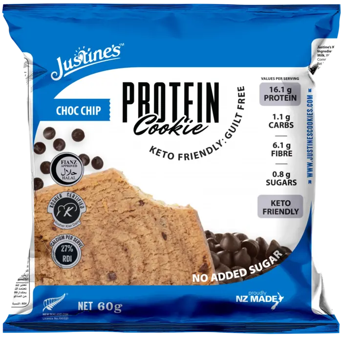Justine’s Choc Chip Protein Cookie 60grms - Image 1
