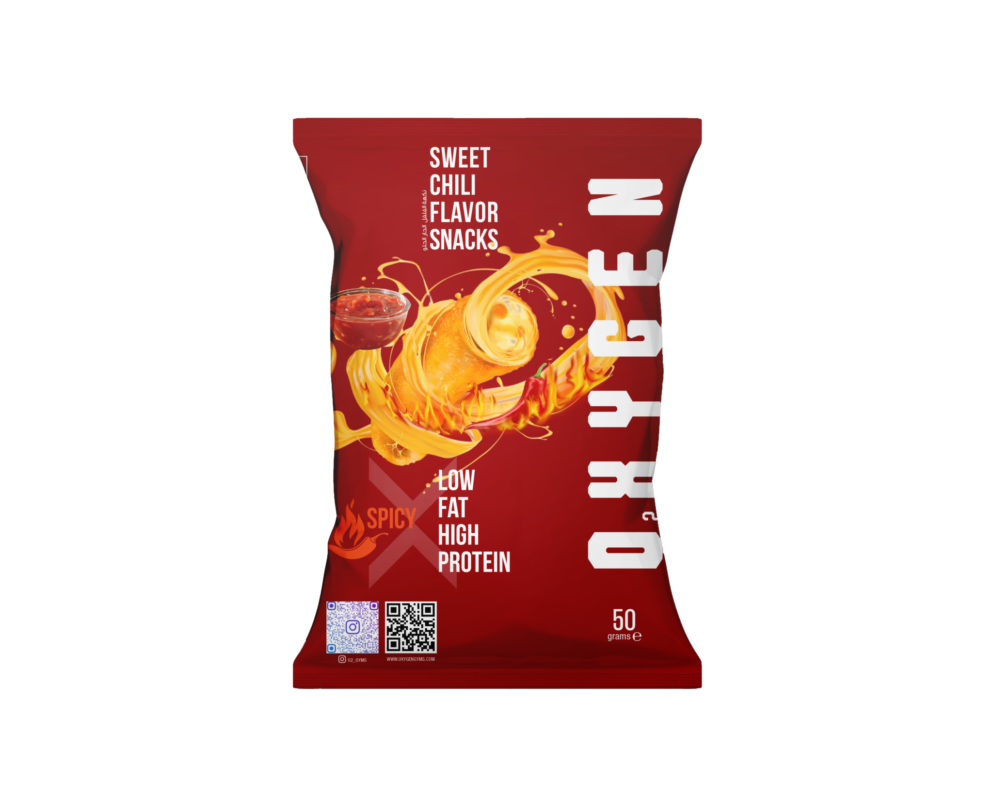 Oxygen High Protein Snacks Sweet Chili Flavor 50g Health Shack oxygen-high-protein-snacks-sweet-chili-flavor-50g-health-shack