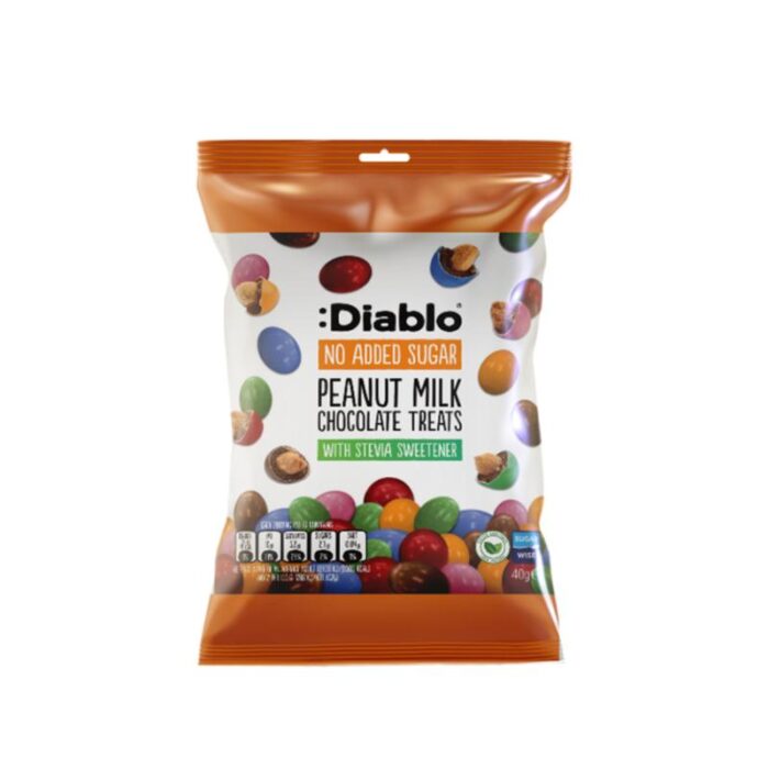 :Diablo No added Sugar Peanut Milk Chocolate treat 40grms - Image 1