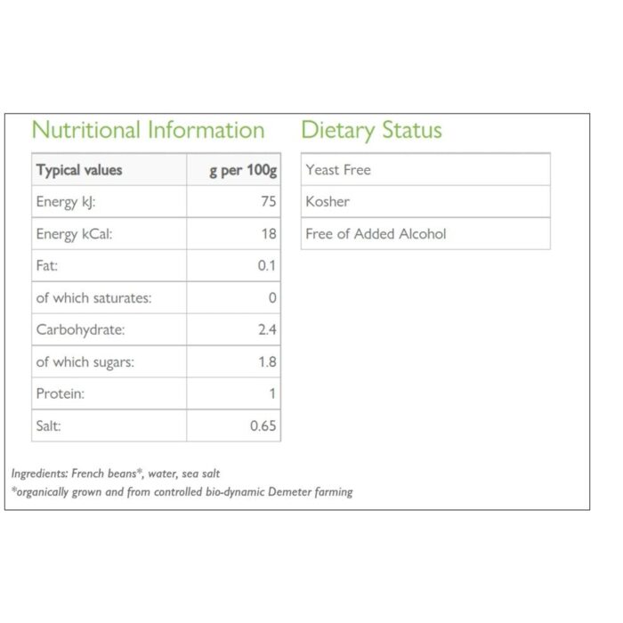 Clear Spring Demeter Organic French Beans 340g - Image 2
