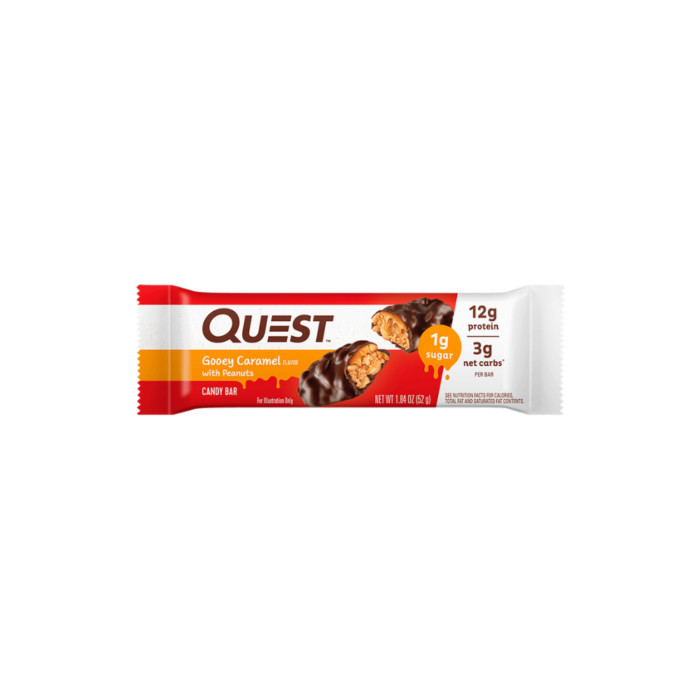 QUEST CANDY BARS – GOOEY CARAMEL WITH PEANUTS 52 G - Image 1