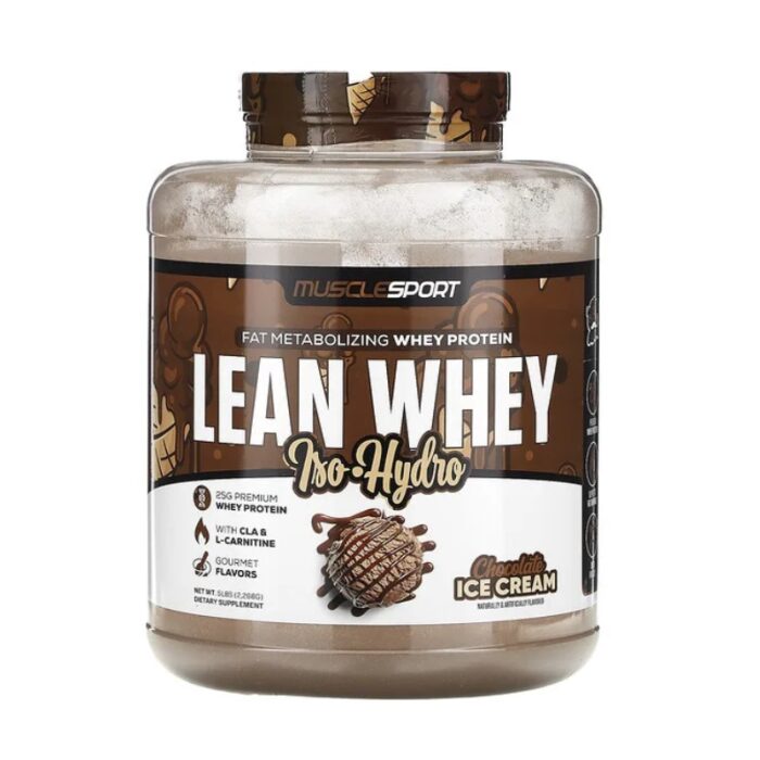 MuscleSport, Lean Whey, Iso-Hydro, Chocolate Ice Cream, 5 LB - Image 1