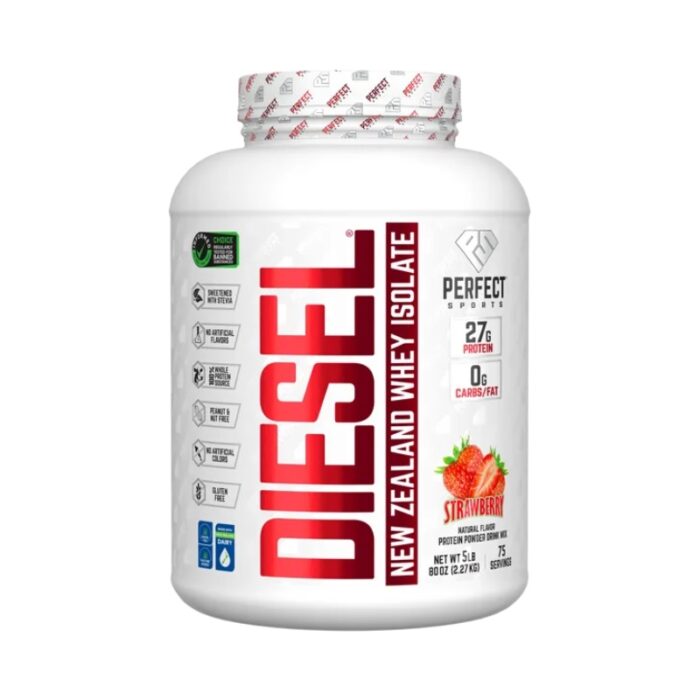 Perfect Sports, Diesel, New Zealand, Whey Isolate, Strawberry, 5 LB - Image 1