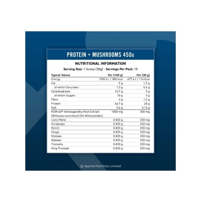 Applied Nutrition Protein + Mushrooms, Chocolate Flavour - Image 2