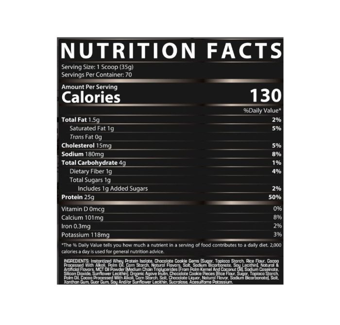 Nutrex Isofit Whey Isolate Powder, Cookies & Cream - Image 2