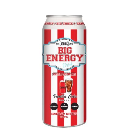 Adonis Big Energy Drink Vanilla Cola Flavor