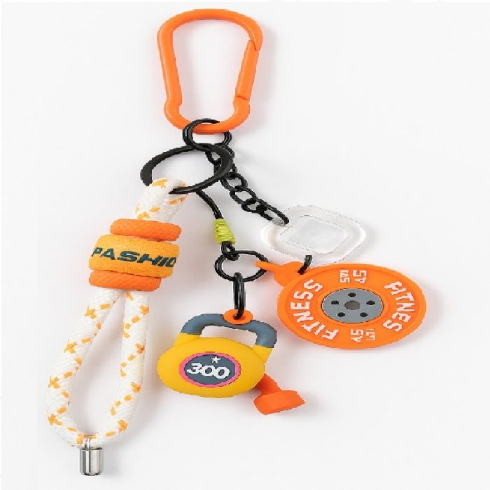 Orange Fitness Pendant Sports Bag Charm - Image 1
