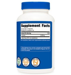 Nutricost L-Leucine Capsules 120 Caps - Image 2