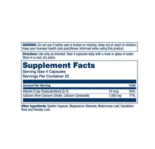 Calcium Citrate With Vitamin D-3 1000mg 90 Caps - Image 2