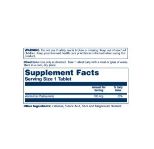 Vitamin K-1 100mcg 100 Caps - Image 2