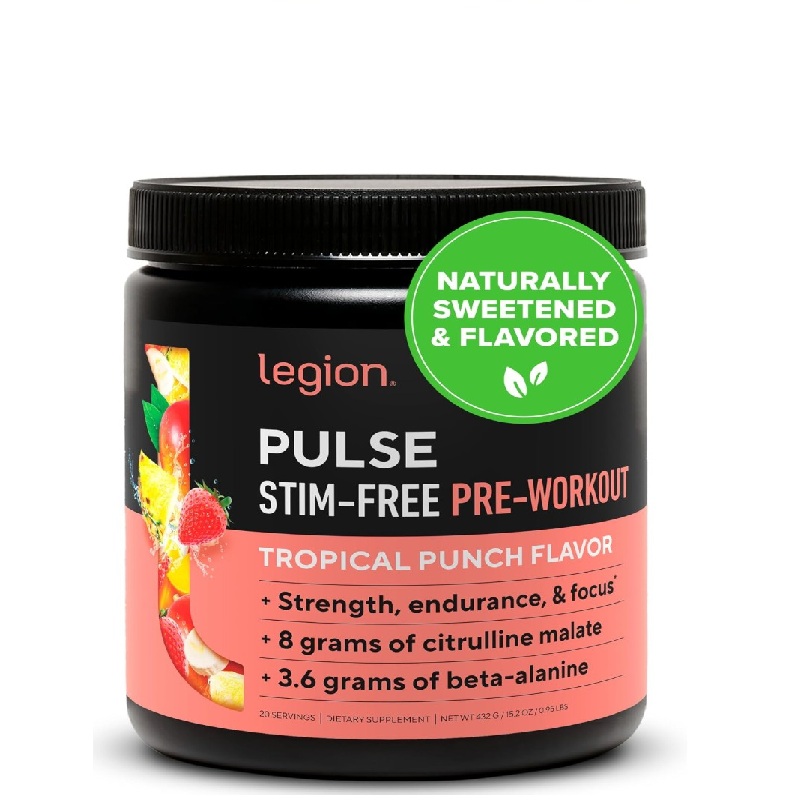 tropical LEGION Pulse Pre Workout Stim Free Tropical Fruit Flavor - Image 1