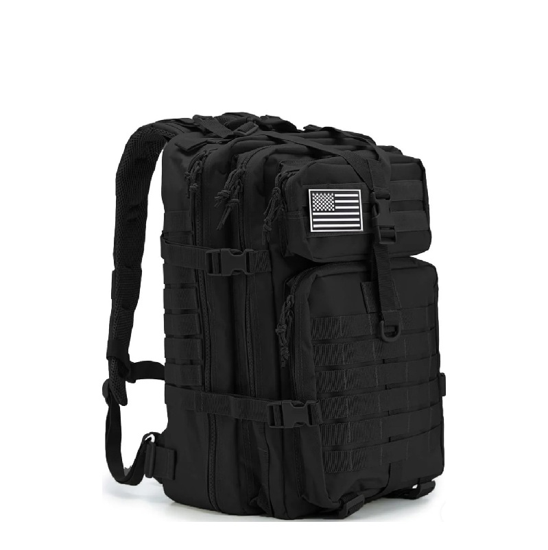 black bag 45L Tactical Survival Backpack Black - Image 1
