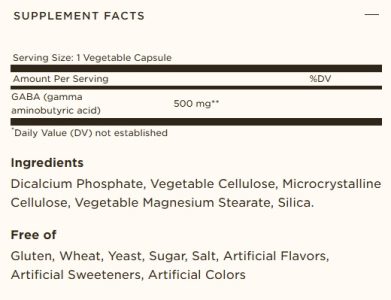 GABA 500 mg Vegetable 100 Capsules - Image 2