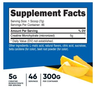 Nutricost Creatine Monohydrate Powder Pineapple Mango Flavor - Image 2
