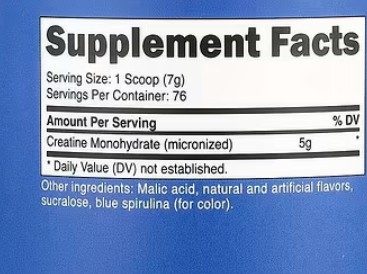 Nutricost ​Performance Creatine Monohydrate Blue Raspberry Flavor - Image 2