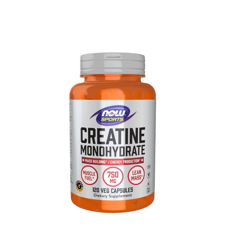 now NOW Creatine Monohydrate 120 Capsules 750 mg - Image 1