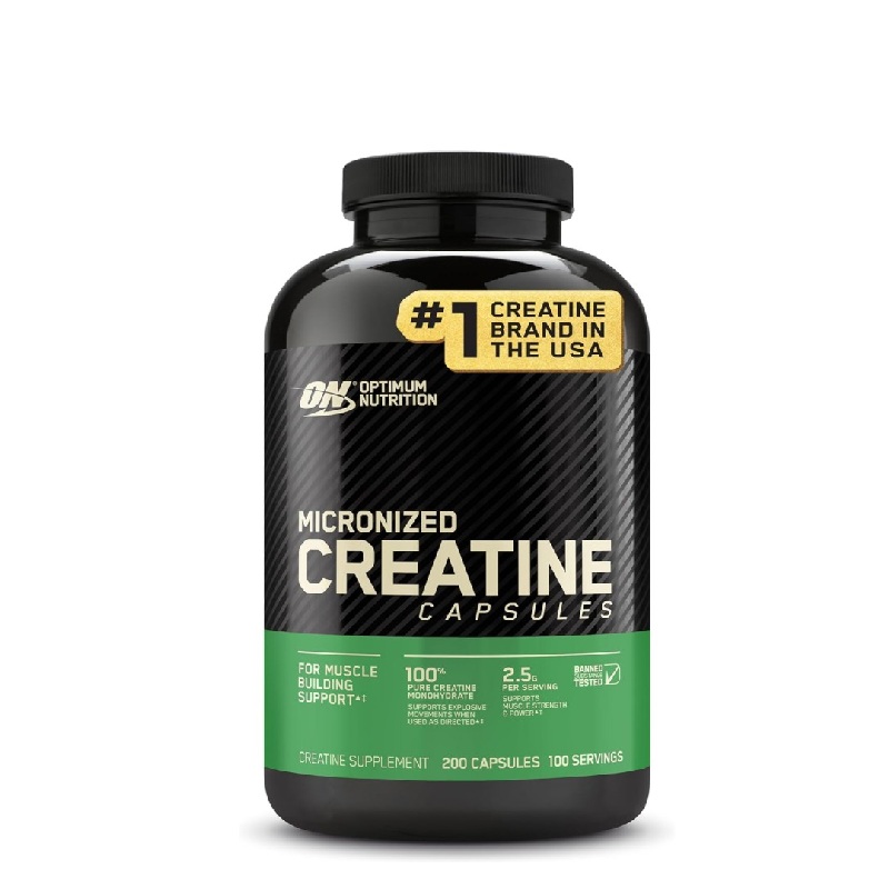 on Optimum Nutrition Micronized Creatine Monohydrate Capsules 200 Capsules - Image 1