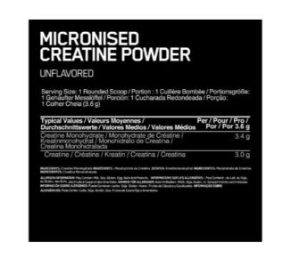 Optimum Nutrition micronised Creatine Powder 120 Servings - Image 2