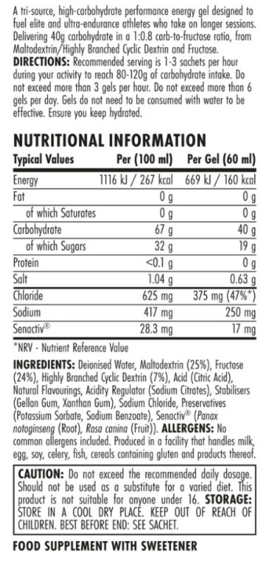 Applied Nutrition Endurance Elite Energy Gel Apple Burst Flavor - Image 2